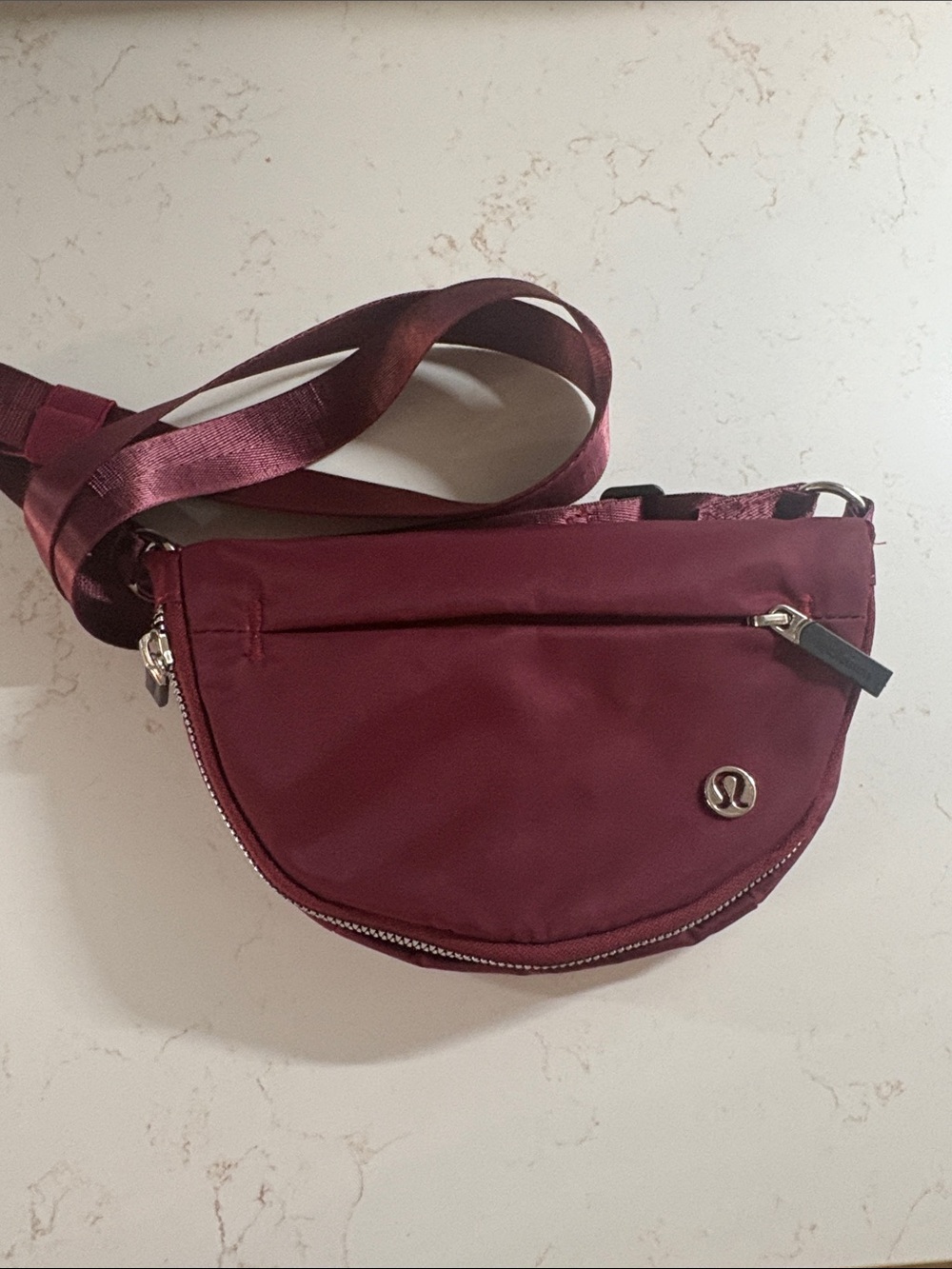 lululemon athletica maroon mini festival Waist/Crossbody Belt Bag. Like new.